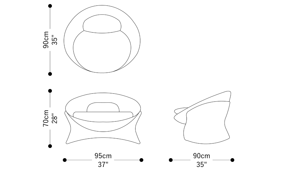 Image of the main dimensions of the product